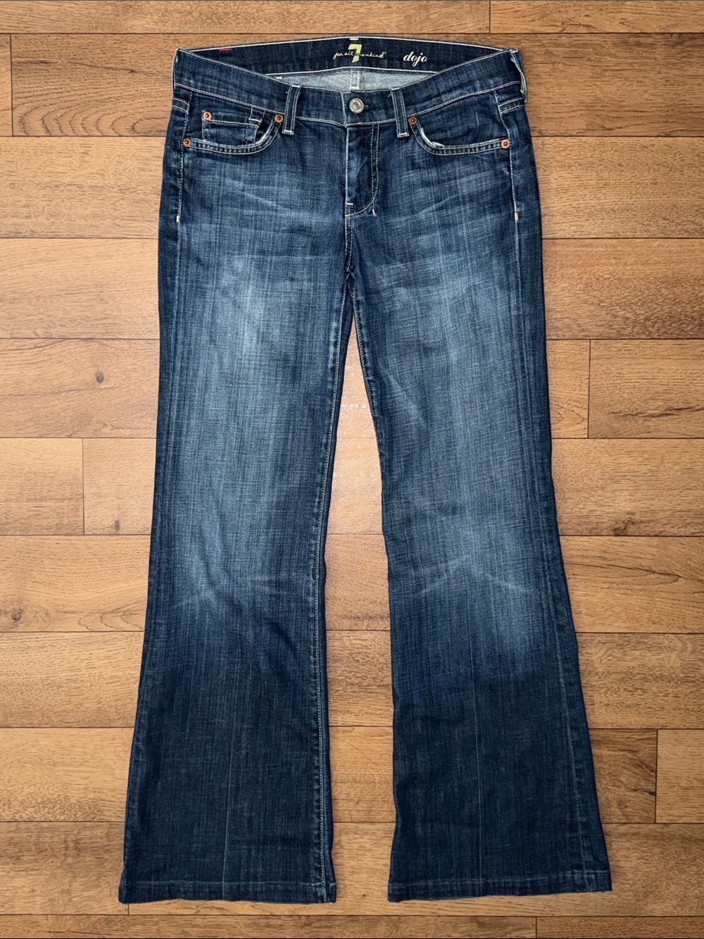 7 For All Mankind Size 26 Dojo Jeans Made In USA Sexy Denim Coastal Cowgirl Farm - Picture 2 of 16